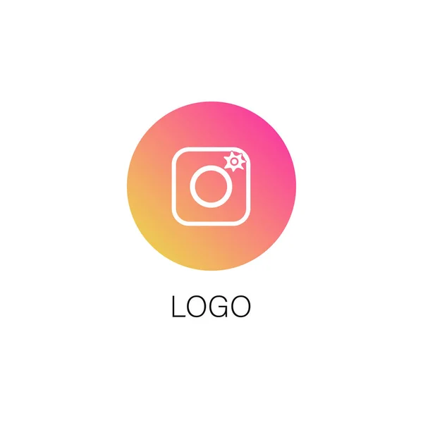 Camera Logo Flash Logo Social Media Applications — Stock Vector