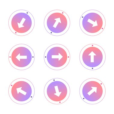 Renkli ok düğmeleri. Yönlendirme simgeleri.