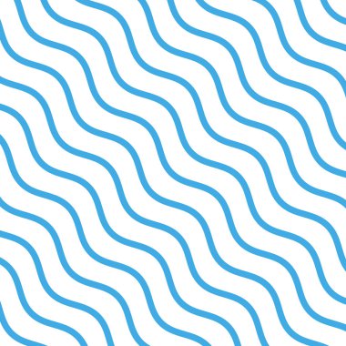 Vektör çizimi, beyaz arkaplanda mavi dalgalar. Dalgalı doku, tasarım elementleri.