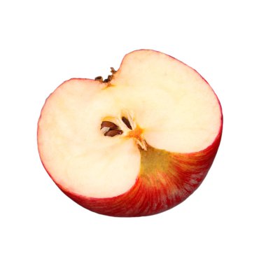 Beyaz arkaplanda kırmızı elma izole edildi