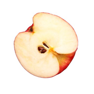 Beyaz arkaplanda kırmızı elma izole edildi