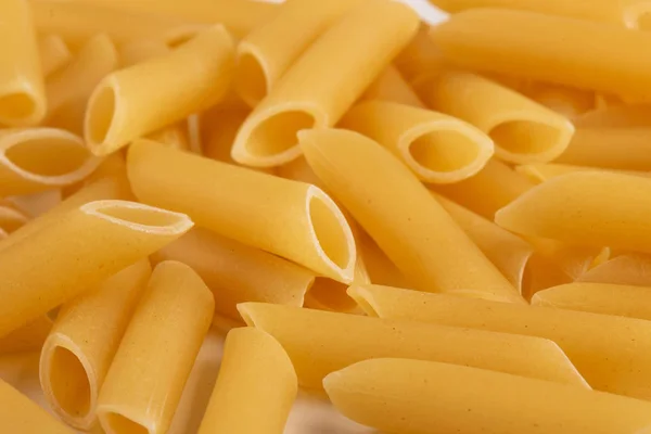 Italian Pipe Macaroni Pasta Raw Food Background Texture Close — Stock Photo, Image