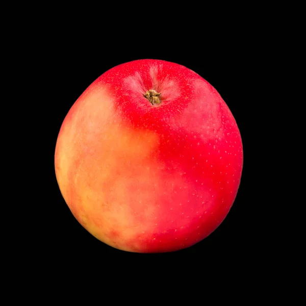 Roter Apfel Isoliert Auf Schwarzem Hintergrund — Stockfoto