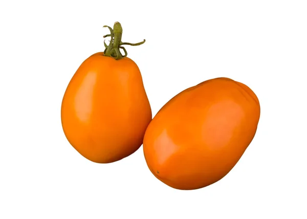 白地にオレンジ色の長いトマト — ストック写真