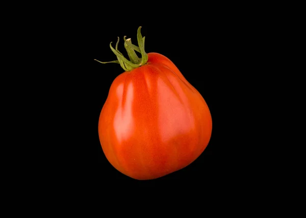 Ripe Tomato Isolated Black Background Whole Vegetable — Stock Photo, Image