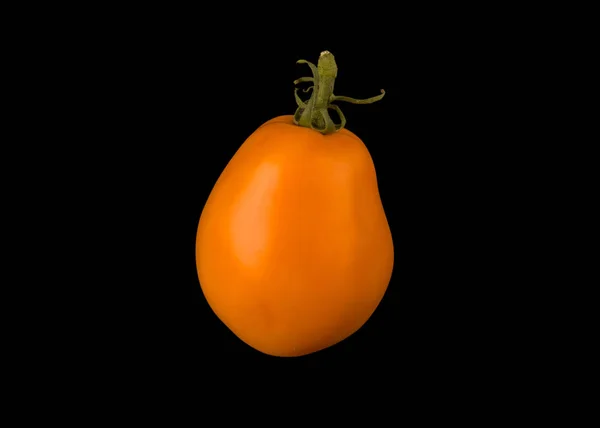 Orange Lång Tomater Svart Bakgrund — Stockfoto