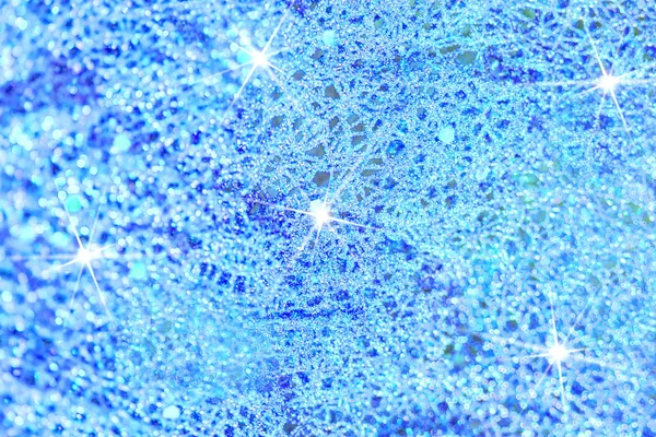 Işıklar ile bokeh arka plan mavi. Noel kavramı.