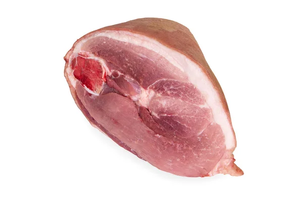 Beyaz arka plan üzerinde izole pişmemiş domuz bacak — Stok fotoğraf