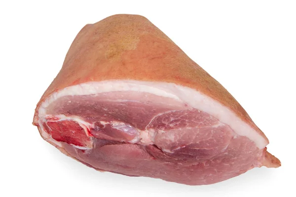 Perna de porco crua isolada sobre fundo branco — Fotografia de Stock