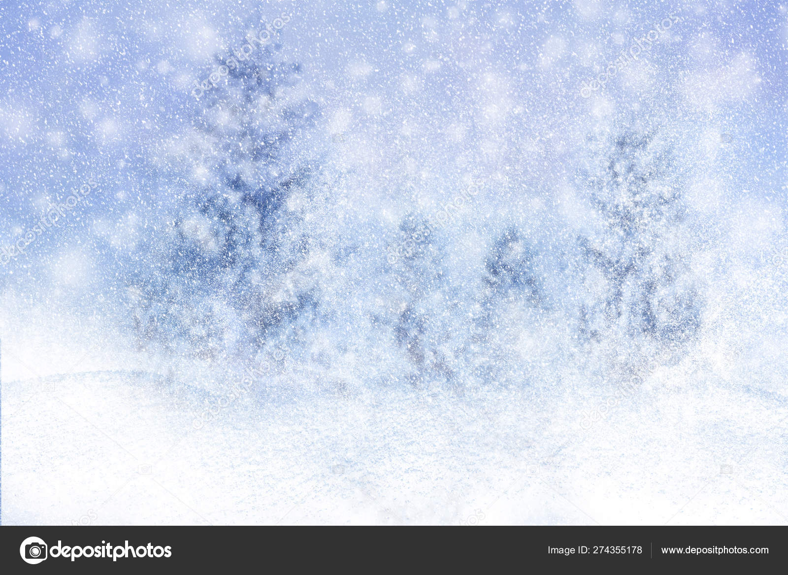 Winter Background Of Snow And Frost With Free Space For Your