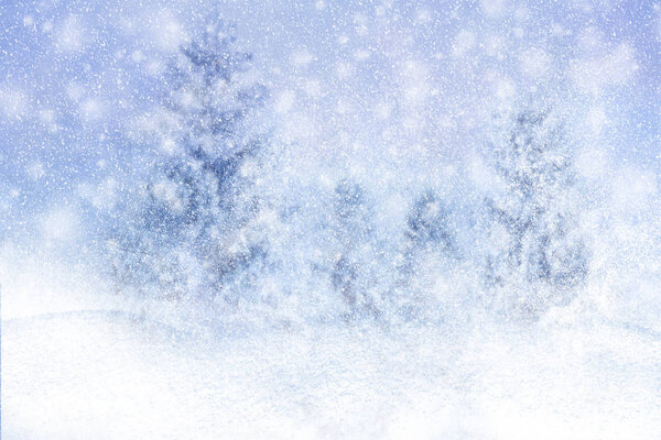 Winter background of snow and the frost with free space for your