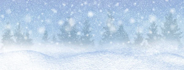 Зимовий фон зі снігом і морозами з вільним простором для вашої прикраси. Різдвяний фон . — стокове фото