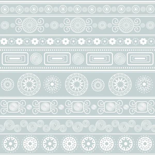 Ethnic Ornamental Pattern Blue Background — Stock Vector