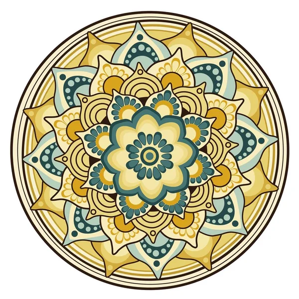 Mandala Oriental Patrón Colorido Abstracto — Vector de stock