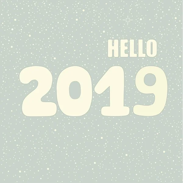 Надпись Hello 2019 Зимний Плакат — стоковый вектор