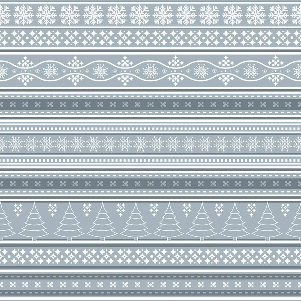 Patrón Ornamental Sin Costuras Navidad Colores Azules — Archivo Imágenes Vectoriales