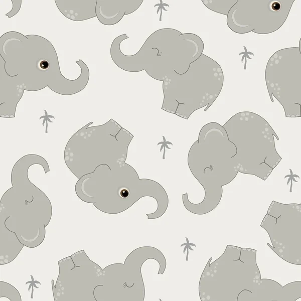 Patrón sin costuras con elefantes lindos — Archivo Imágenes Vectoriales