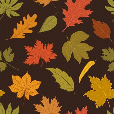 Renkli yaprakları ile dikişsiz sonbahar deseni 