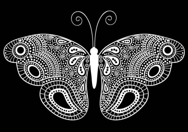 Abstract butterfly in white and black — Stock Vector