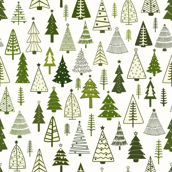 Modello senza cuciture con alberi di Natale stilizzati — Vettoriale Stock