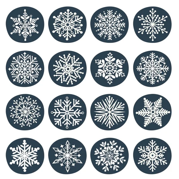 Greeting card with a set of  snowflakes — Stock Vector