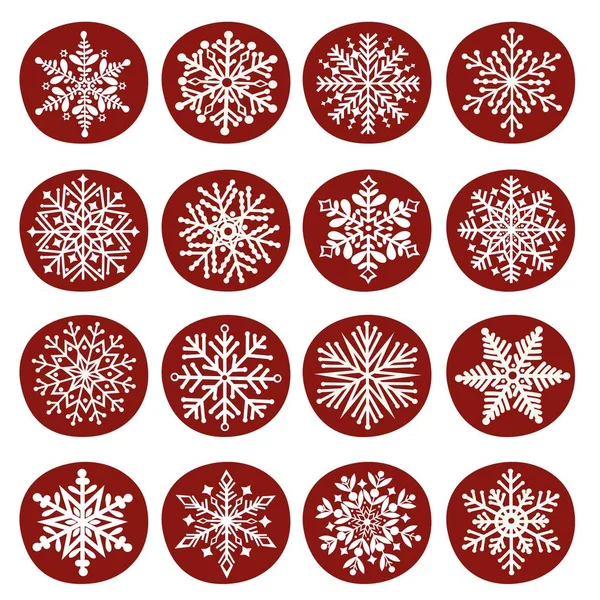 Greeting card with a set of  snowflakes — Stock Vector