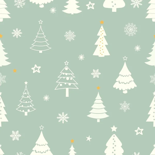 Seamless pattern with stylized Christmas trees — Stock Vector