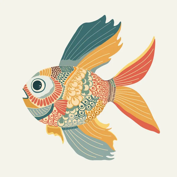 Scheda Con Pesce Colorato Astratto Illustrazione Stock