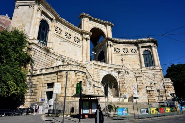 Cagliari, İtalya - Eylül 2017:Bastione Saint Remy Cagliari