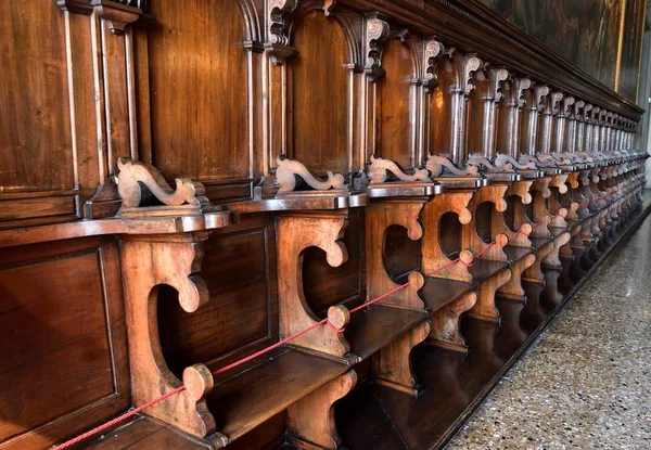 Venice Italy September 2017 Wooden Panel Seating — Stock Photo, Image