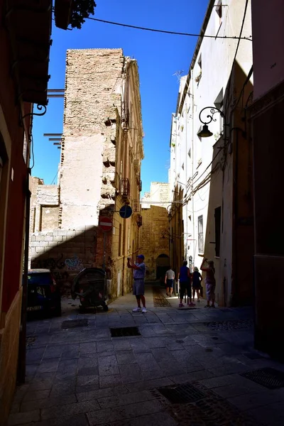 Cagliari Italia Settembre 2017 Fotografare Nelle Antiche Stradine — Foto Stock