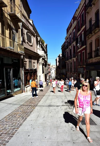 Cagliari Italie Septembre 2017 Les Touristes Explorent Les Rues Cagliari — Photo