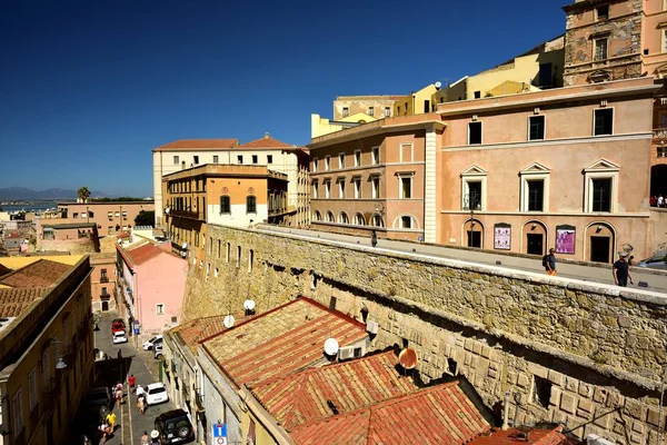 Cagliari Italia Settembre 2017 Turisti Nel Centro Storico — Foto Stock