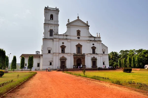 Goa India 2017 Január Fehér Római Katolikus Katedrális — Stock Fotó