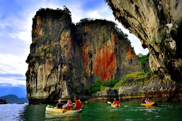 Khao Phing Kan Tailândia Janeiro 2017 Toursits Explorando James Bond — Fotografia de Stock