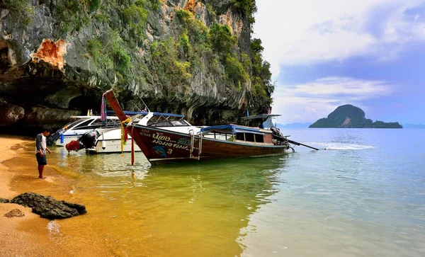 Khao Phing Kan Tailândia Janeiro 2017 Toursits Explorando Ilha James — Fotografia de Stock