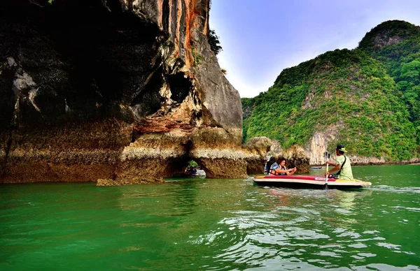 Khao Phing Kan Tailândia Janeiro 2017 Toursits Explorando James Bond — Fotografia de Stock