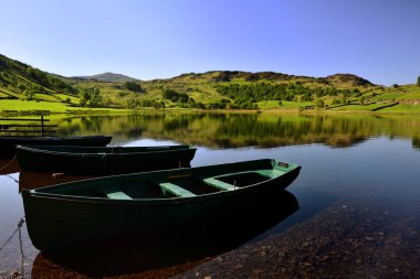 Watendlath Tarn kapalı sahilde Gezinti gemiler