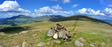Skiddaw ve Blencathra massif Calfhow Pike dan