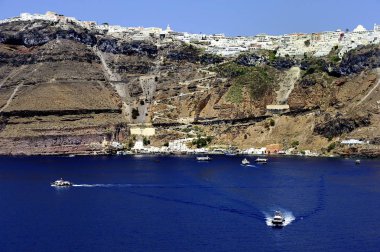 Fira, Santorini, Yunanistan eşek yolundan