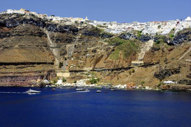 Fira, Santorini, Yunanistan eşek yolundan