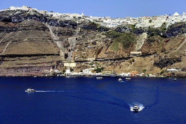 Fira Santorini Yunanistan Eşek Yolundan — Stok fotoğraf
