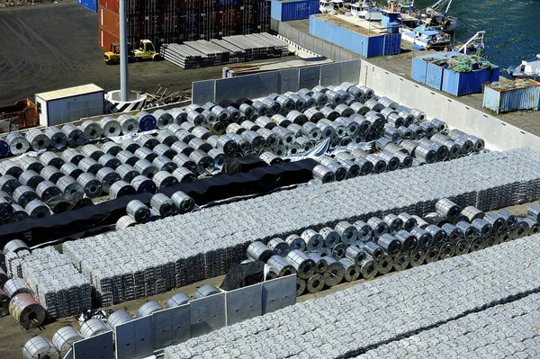 Aluminimum Запаси Порту Салерно Італії Липні 2018 — стокове фото