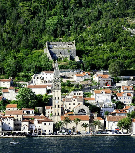 Vila Costeira Perast Kotor Bay Montengero — Fotografia de Stock