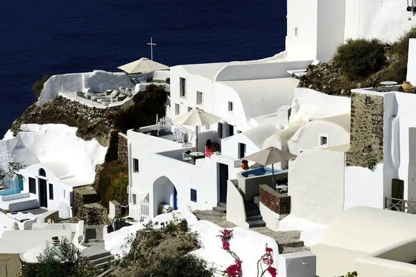 Das Weiße Dorf Oia Santorini Griechenland — Stockfoto
