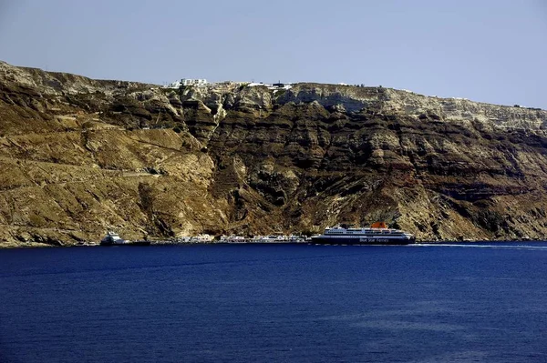 Blue Star Ferries Santorini Řecko Července 2018 Modrá Hvězda Santorini — Stock fotografie