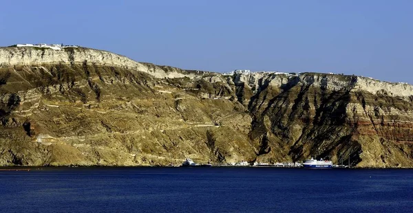 Oslí Cesta Fira Santorini Řecko — Stock fotografie