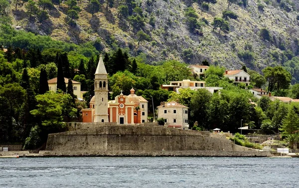 Katolická Církev Perast Kotor Bay Montengero — Stock fotografie