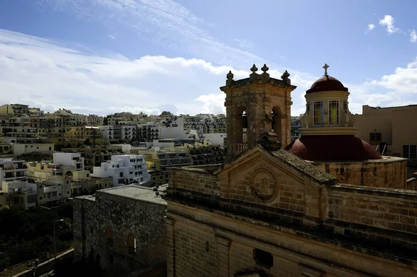 Case Mellieha Santuario Nazionale Nostra Signora Mellieha — Foto Stock