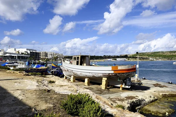 Mellieha Malta Oktober 2018 Melina Zeilboot Werf — Stockfoto